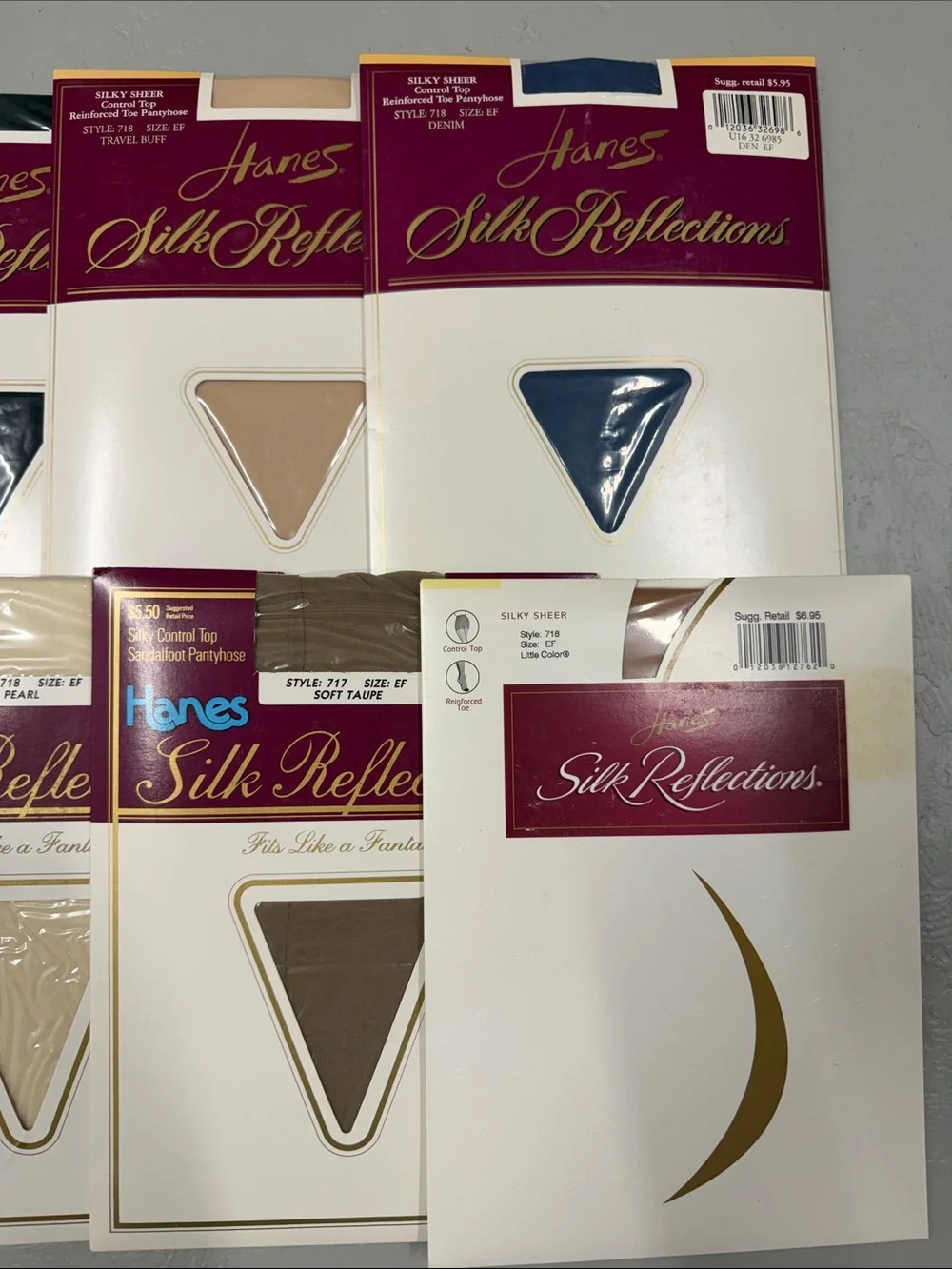 8 Pair Hanes Silk Reflections Sheer Pantyhose - Assorted Colors EF